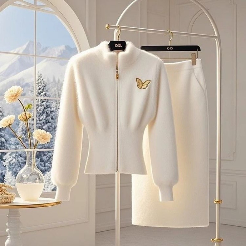 Velvet Blazer Women - Setelan Dua Potong Wanita Rajutan Wol
