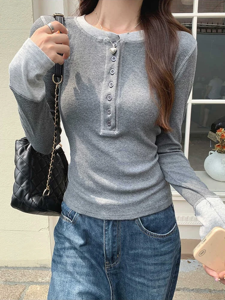 Women'S Fashion Tops - Kaos Patchwork Y2K 2025, Atasan Grunge
