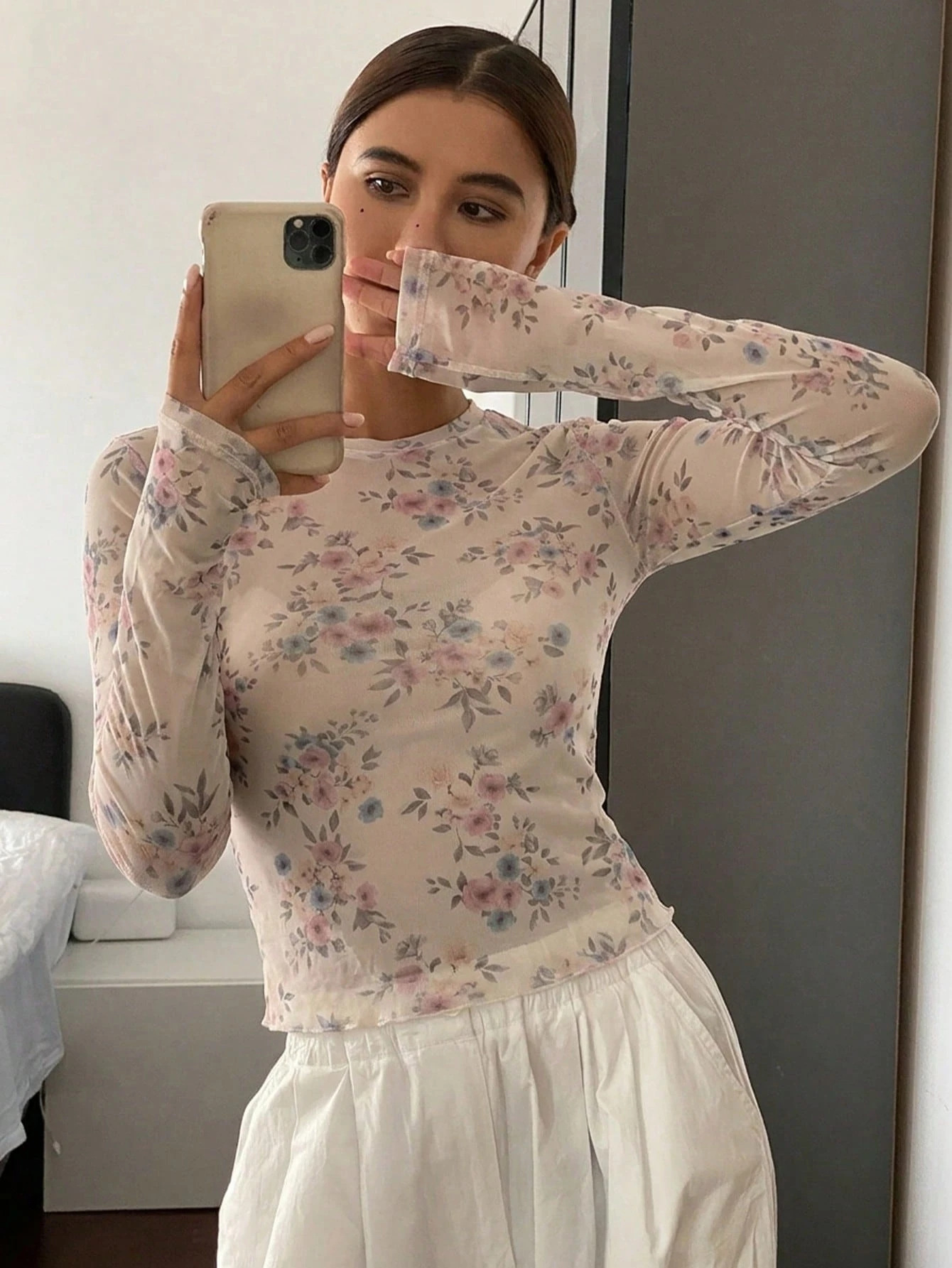 Atasan lapisan crop lengan pan - Women'S Fashion Tops ulasan dan harga