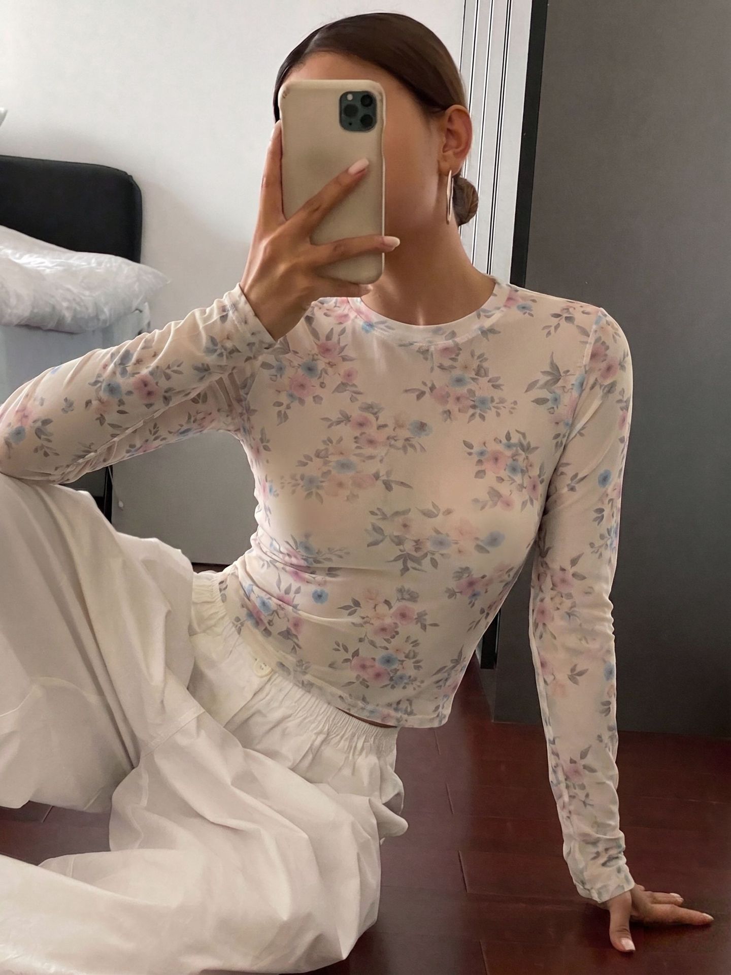 Atasan lapisan crop lengan pan - Women'S Fashion Tops ulasan dan harga