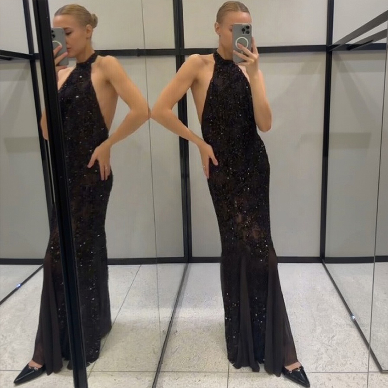 Gaun Panjang Halter Berkilau P - Women Fashion Gown ulasan dan harga