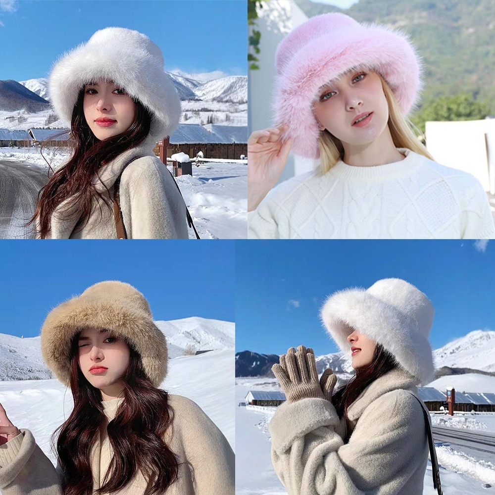 Topi Bucket Bulu Hangat Baru,  - Bucket Hat Women ulasan dan harga