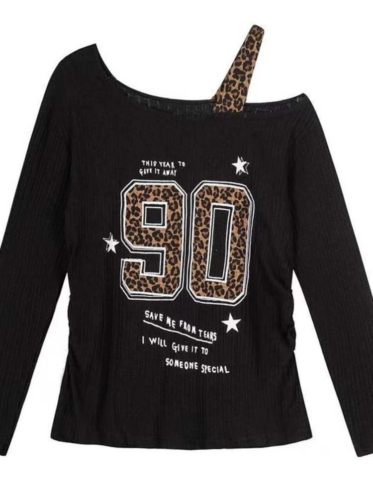Kaos Leopard Print Patchwork Y - Women'S Fashion Tops ulasan dan harga