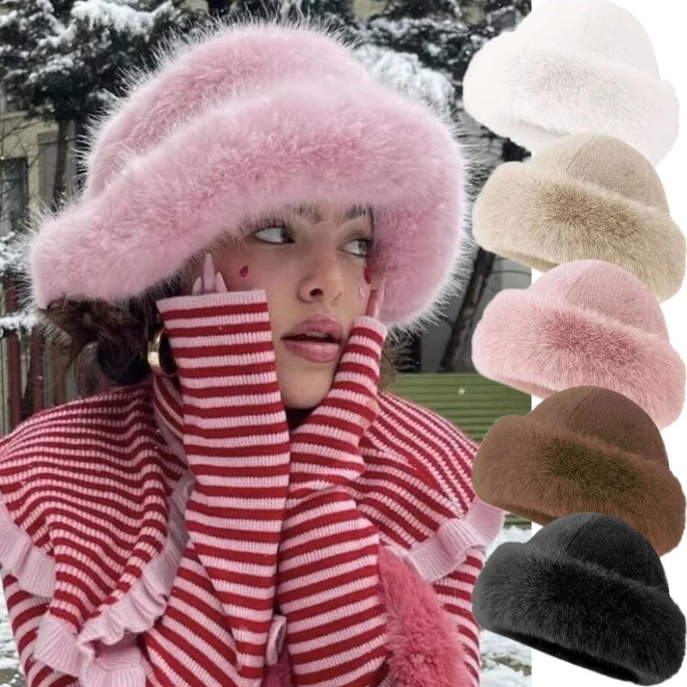 Topi Musim Dingin Berbulu Teba - Bucket Hat Women ulasan dan harga